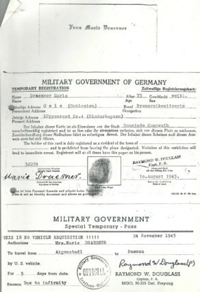 Marie Draesner Militärausweis